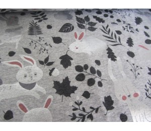 REST 46cm Jersey Glitzer - Häschen grau silber